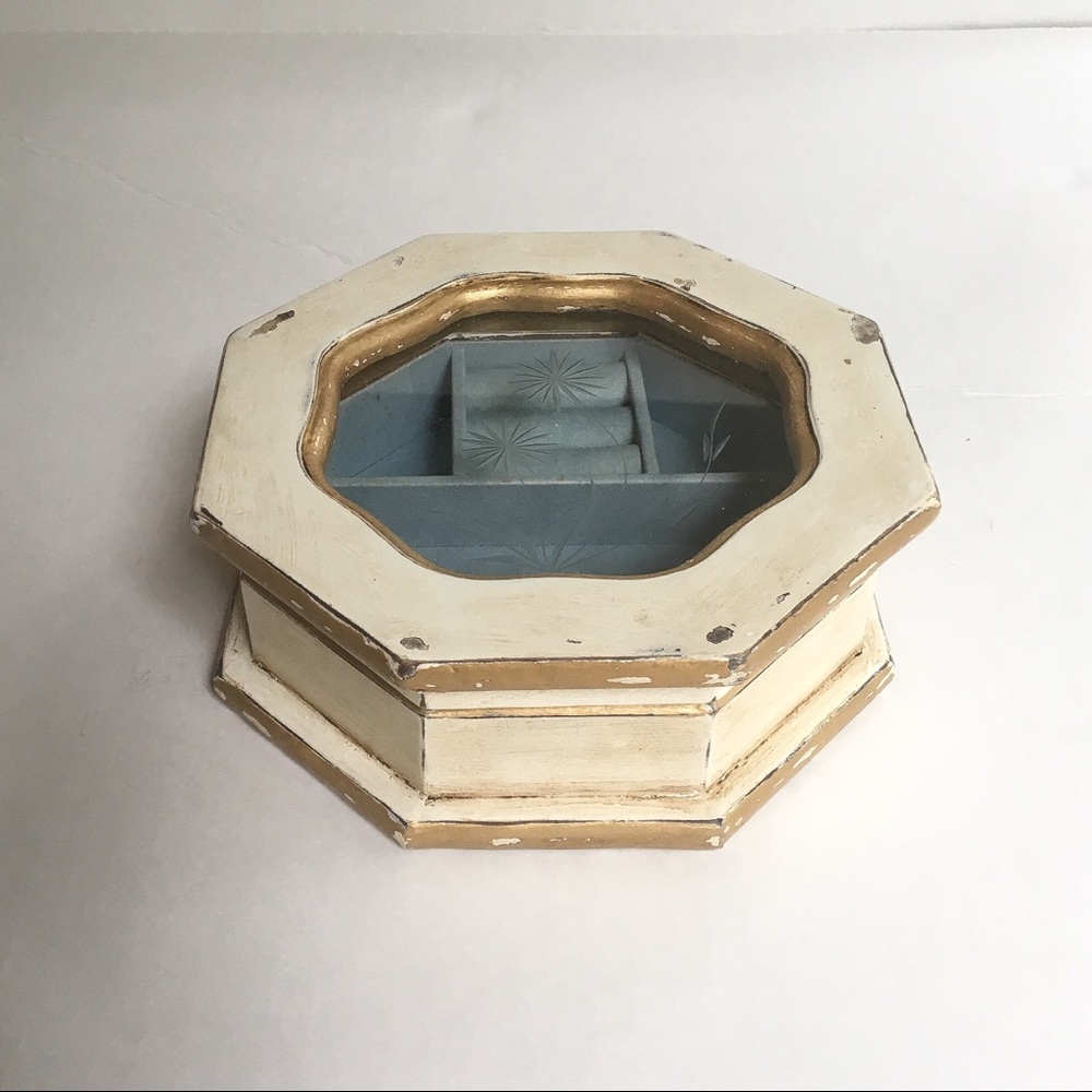Hand Painted Wood Vintage Jewelry Box